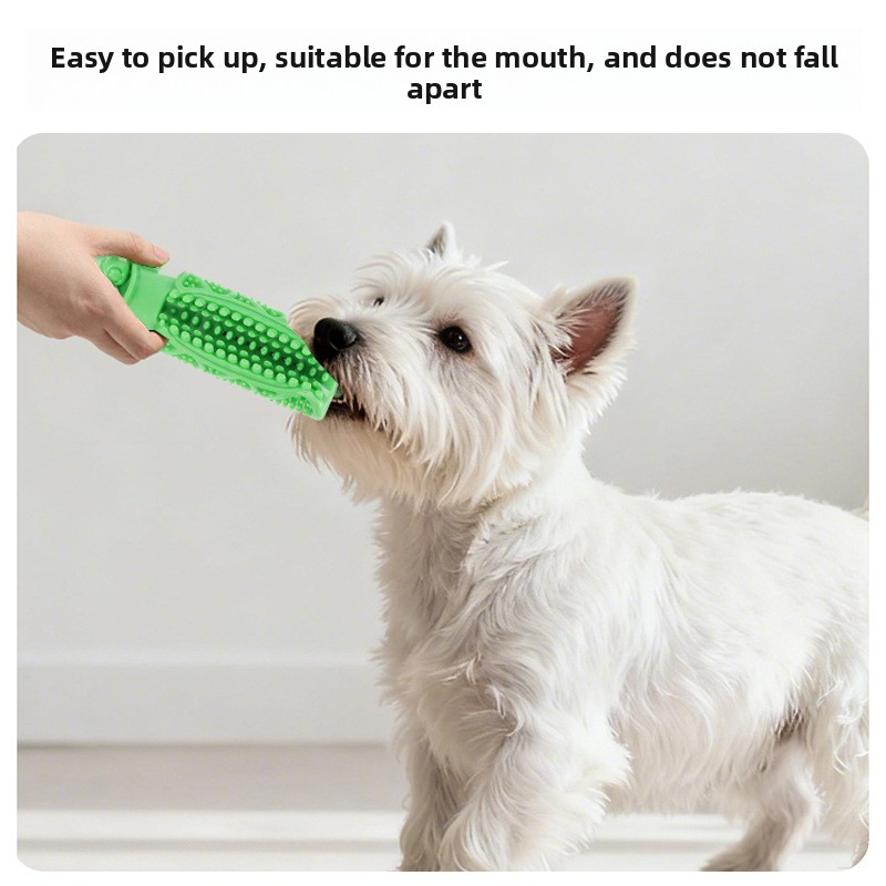 Teeth Cleaning Dog Chew Bone - 犬の歯磨き用噛むおもちゃ 吸盤付きデンタルスティック 丈夫なゴム製臼歯用ボーン 小型犬・中型犬の子犬用 グリーン ペット用品