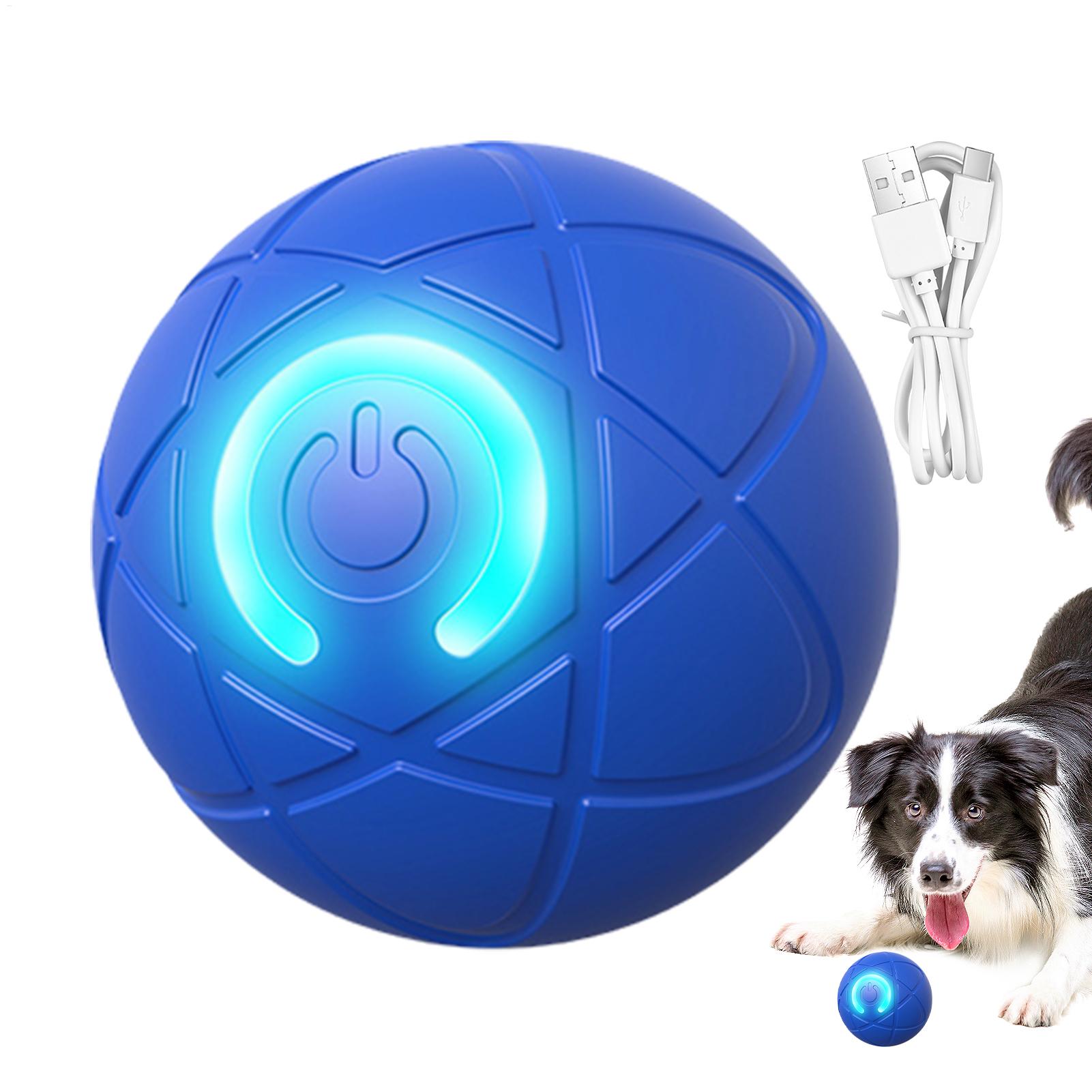 Automatic Moving Dog Ball - スマートインタラクティブドッグトイ、噛む力の強い犬用、自動移動インタラクティブドッグボール、自動振動おもちゃ