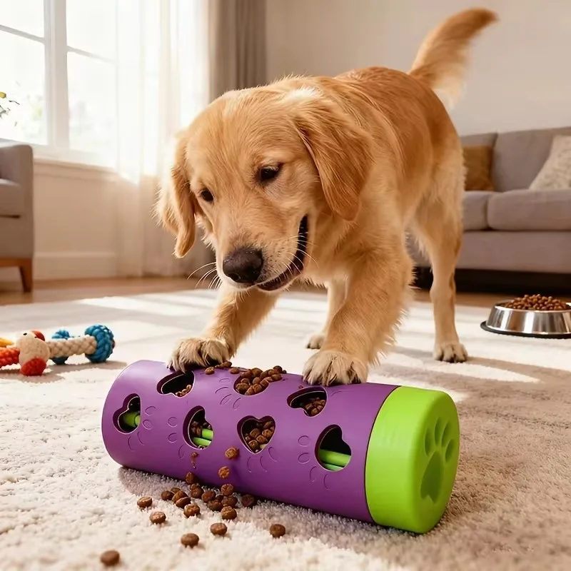 Rubber Treat Dispensing Dog Toy - 犬用ゴム製おやつディスペンサーおもちゃ、耐噛み性歯磨きおもちゃ、インタラクティブな犬用トレーニング製品、ペットアクセサリー