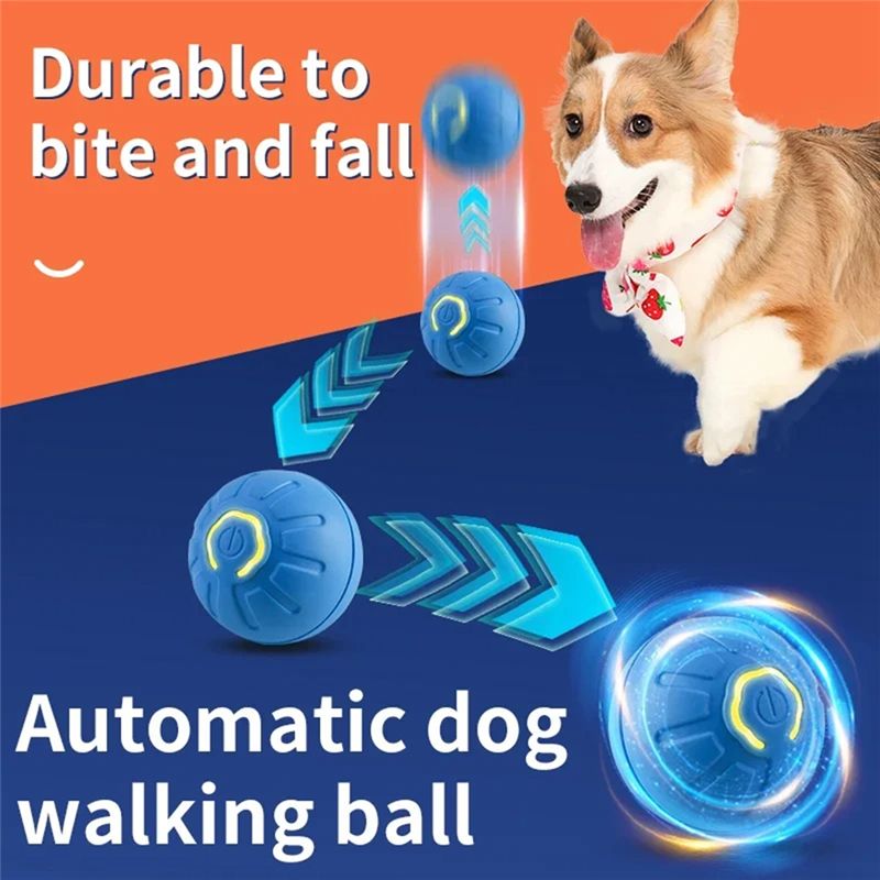 Automatic Moving Dog Ball - AT84-2PCS スマートドッグボール電子インタラクティブペット移動ボール USB 自動移動バウンス子犬の誕生日プレゼント用