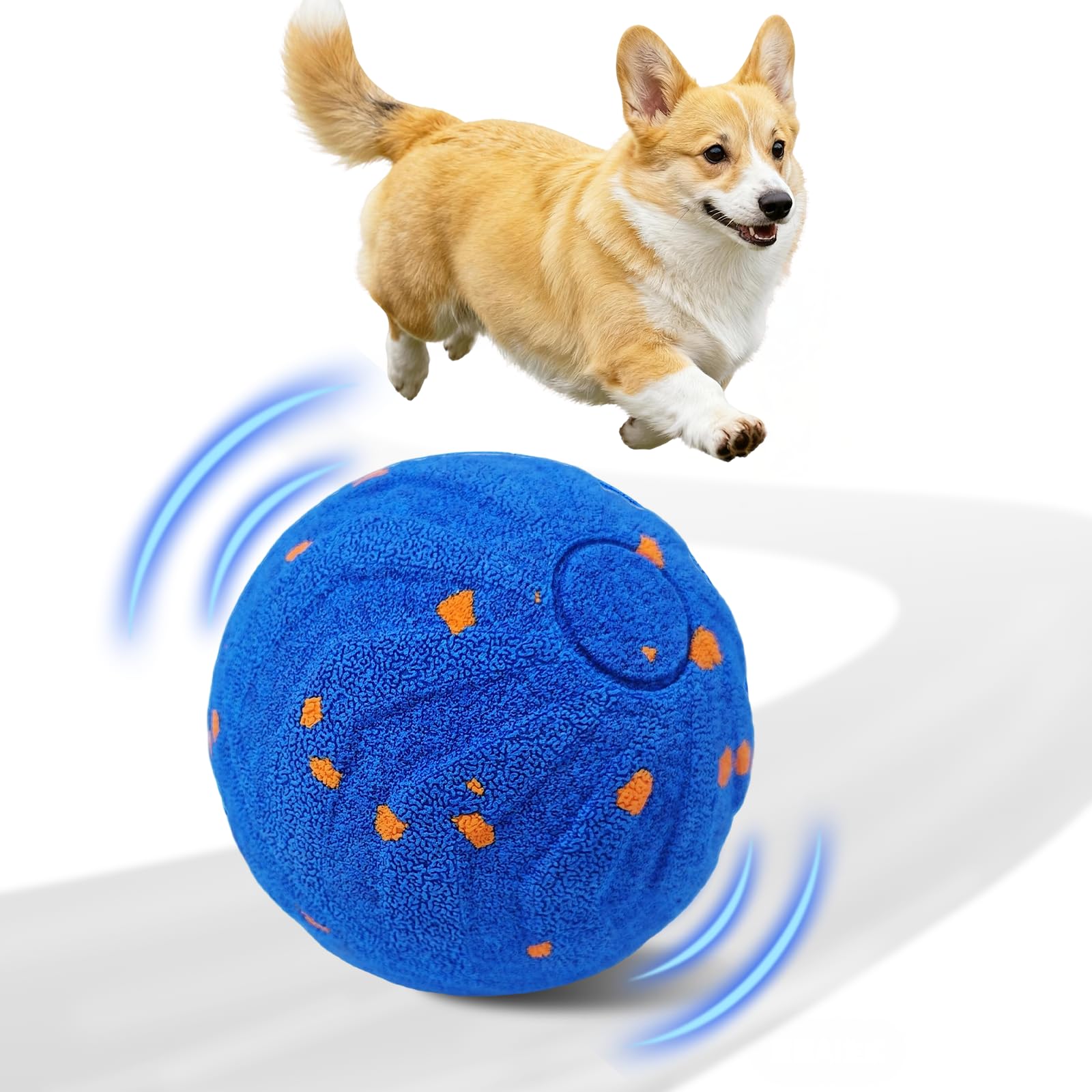 Automatic Moving Dog Ball - インタラクティブドッグボール、自動移動インタラクティブドッグトイ、ウィキッドボール、中型犬および大型犬用のE-TPU振動ドッグボール