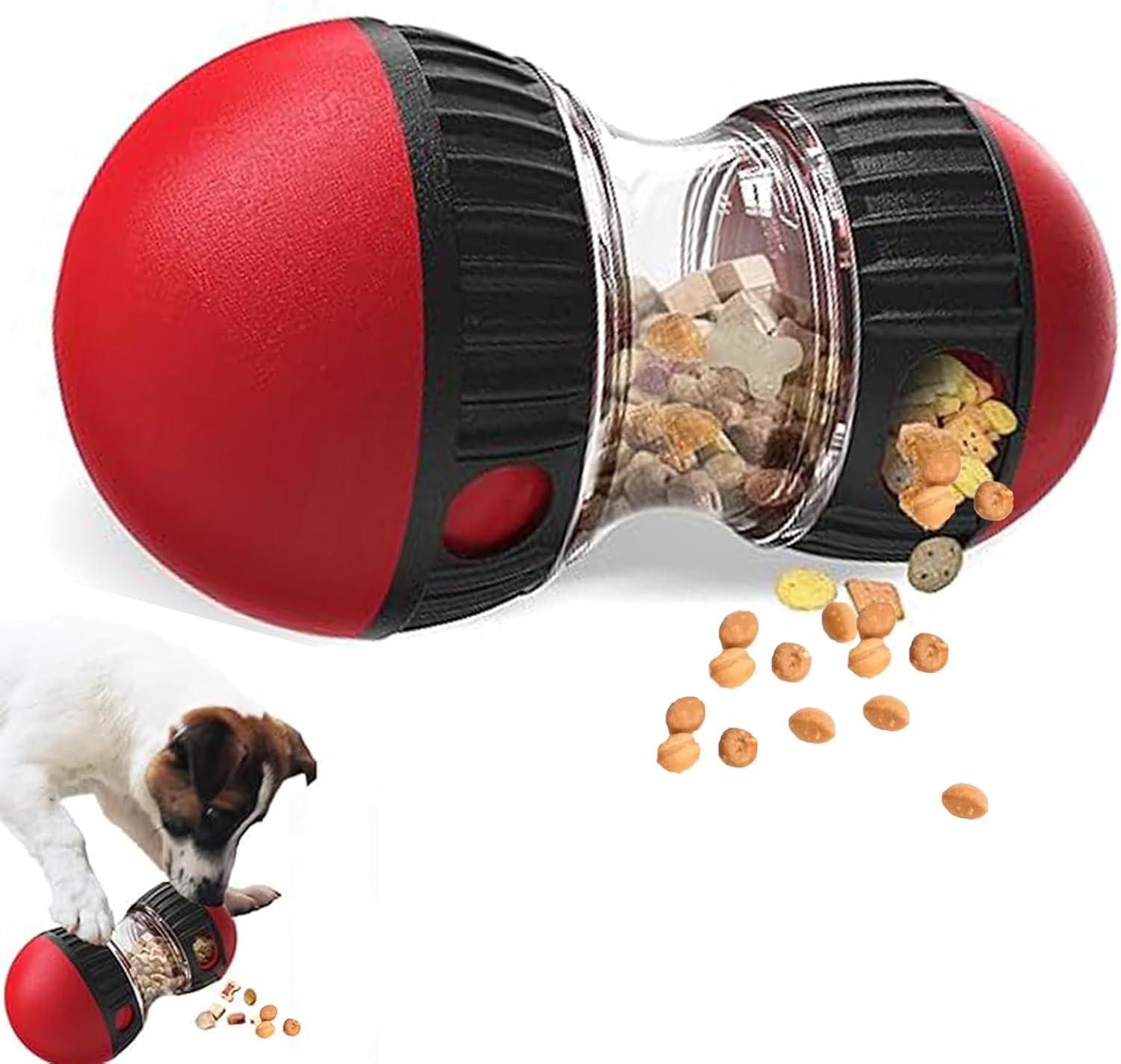 Dog Puzzle Feeder Toy - 犬用おもちゃ＆調整可能なスローフィーダーボール - 犬用パズルおもちゃ - 犬を忙しくさせるのに最適なおもちゃ -