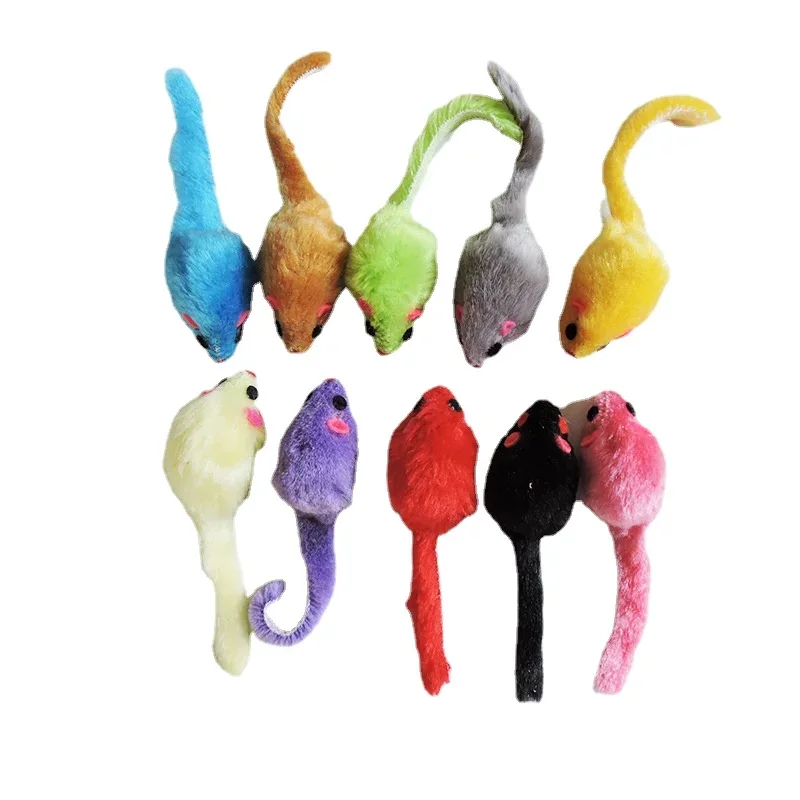 Catnip Interactive Plush Mouse - 8個入り ふわふわぬいぐるみ猫用おもちゃ ソフトで丈夫なインタラクティブネズミのおもちゃ 面白い子猫ペット猫用遊び 爪とぎトレーニングゲーム用品