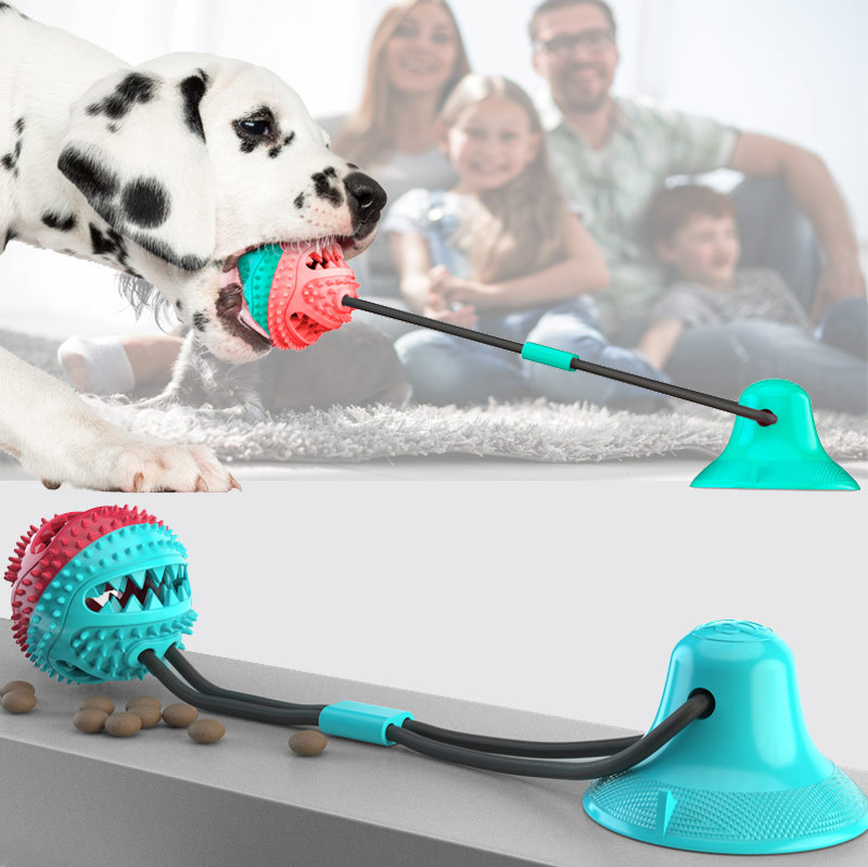 Dog Rope Toy Aggressive Chewers - 犬用噛むおもちゃ、攻撃的な噛み癖のある犬用インタラクティブ吸盤おもちゃ、歯固めロープおもちゃ、犬用パズルおやつ入れボールおもちゃ