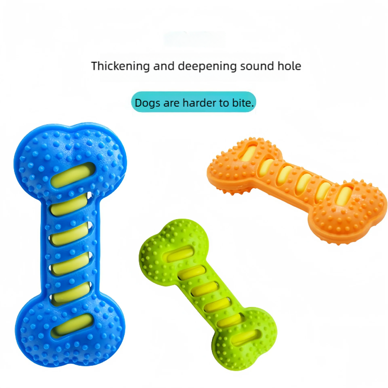 Teeth Cleaning Dog Chew Bone - ペット用犬のおもちゃ ゴム製骨型噛みつきおもちゃ 噛みつきに強い歯磨き用おもちゃ テクスチャード加工された臼歯用おもちゃ 耐久性のあるインタラクティブなデンタルケアペットおもちゃ