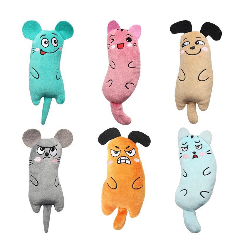 Catnip Interactive Plush Mouse - 面白いペットぬいぐるみ刺繍マタタビのおもちゃ猫表現マウスのおもちゃインタラクティブ猫のおもちゃ子猫咬傷抵抗おもちゃペットアクセサリー