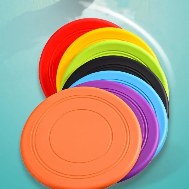 Flying Disc Dog Training Toy - 犬と猫のためのインタラクティブなシリコン製フライングソーサーおもちゃ、噛みつきに強いフライングディスクペットゲーム、子犬のトレーニングに最適な楽しい遊び