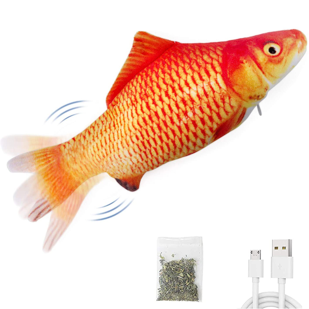 Electric Floppy Fish Dog Toy - 猫用おもちゃ 魚型 USB充電式 電動インタラクティブおもちゃ リアルなペット用猫おもちゃ 噛むおもちゃ