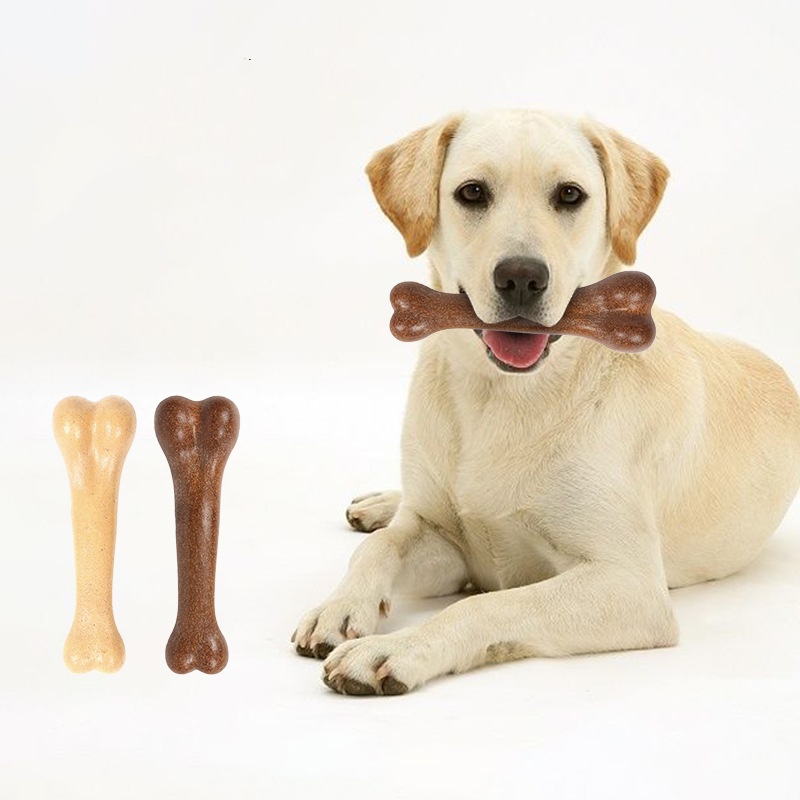 Teeth Cleaning Dog Chew Bone - 犬用耐久性のある牛肉風味の噛むおもちゃ、骨型犬用インタラクティブプレイおもちゃ、歯のクリーニングトレーニングおもちゃペット用品