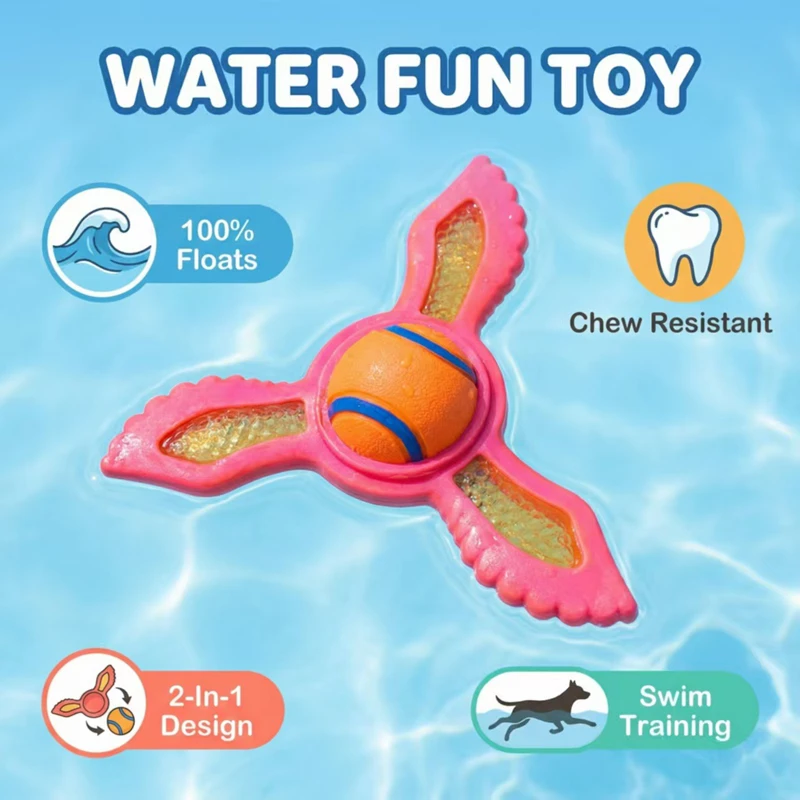 Flying Disc Dog Training Toy - 犬用インタラクティブフローティングフライディスク防水フェッチリングおもちゃ、スイミングプール、ビーチ、湖、屋外キャッチゲーム、子犬トレーニングおもちゃ
