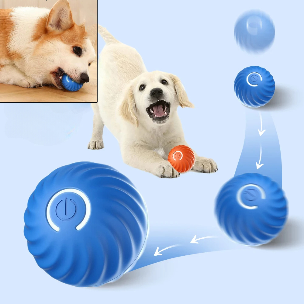 Suction Cup Dog Tug Toy - 犬用おもちゃボール 自動移動 バウンス ローリングボール USBスマート子犬用インタラクティブおもちゃ 犬用噛むおもちゃボール