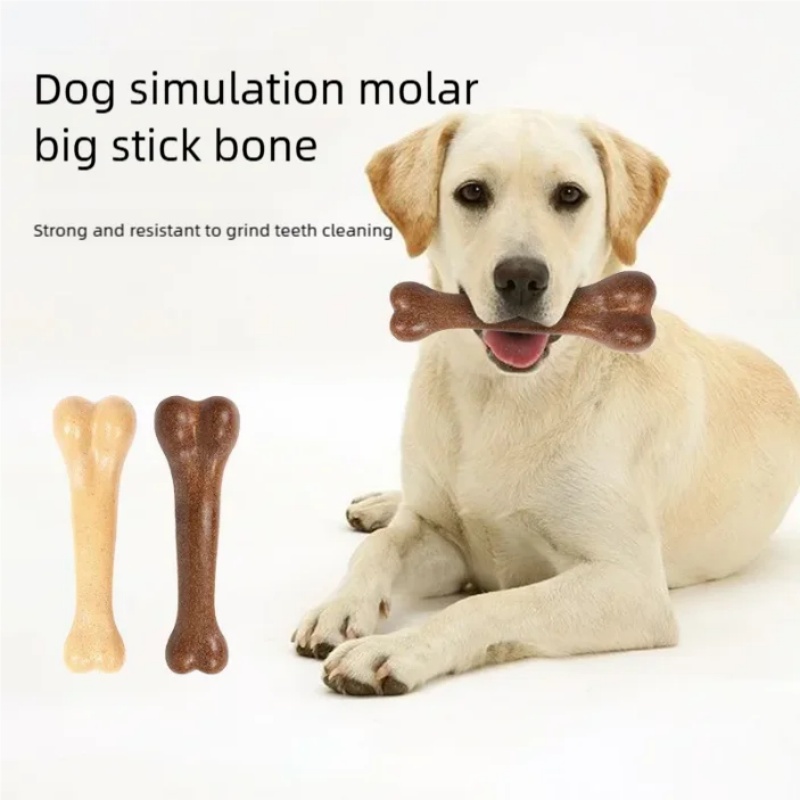 Teeth Cleaning Dog Chew Bone - 犬用骨型噛むおもちゃ、耐久性のある歯磨きおもちゃ、インタラクティブな遊びとトレーニング用ペットおもちゃ、犬と子犬の歯の健康と歯のケアに