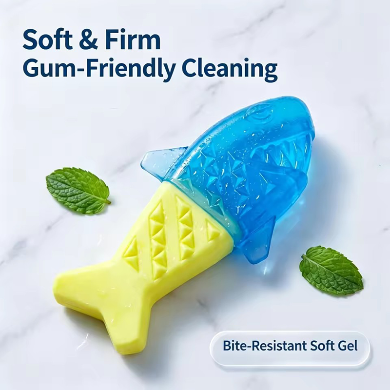 Teeth Cleaning Dog Chew Bone - ペット用魚骨型TPR犬用おもちゃ 水注入式 冷却可能 噛むおもちゃ 犬の歯固め 歯磨き