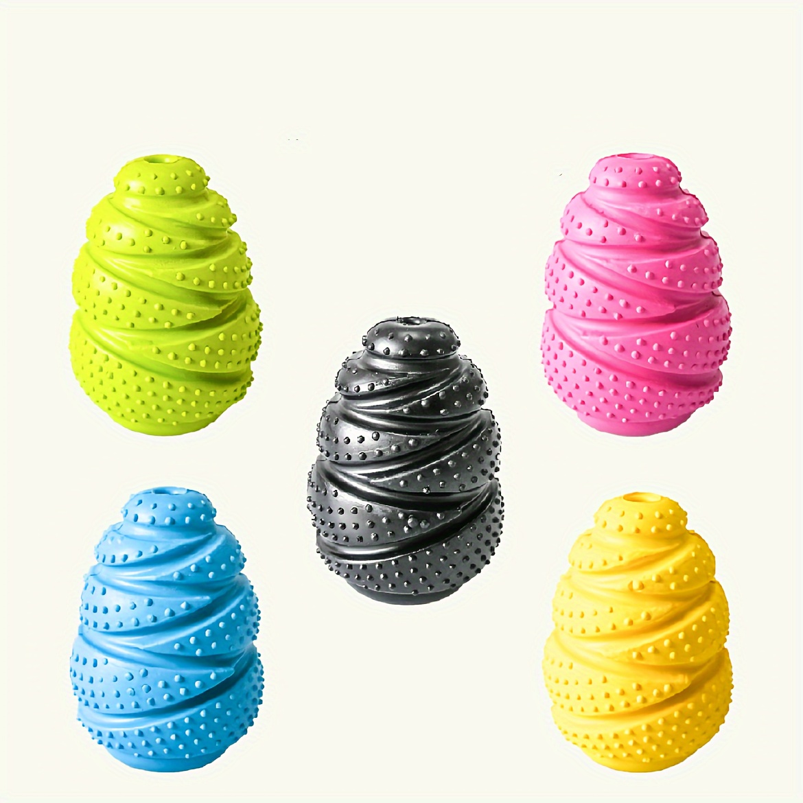 Rubber Treat Dispensing Dog Toy - 耐久性のあるゴム製犬用噛むおもちゃ おやつディスペンサー付き - 精神的刺激と歯の健康のためのインタラクティブなパズル手榴弾デザイン