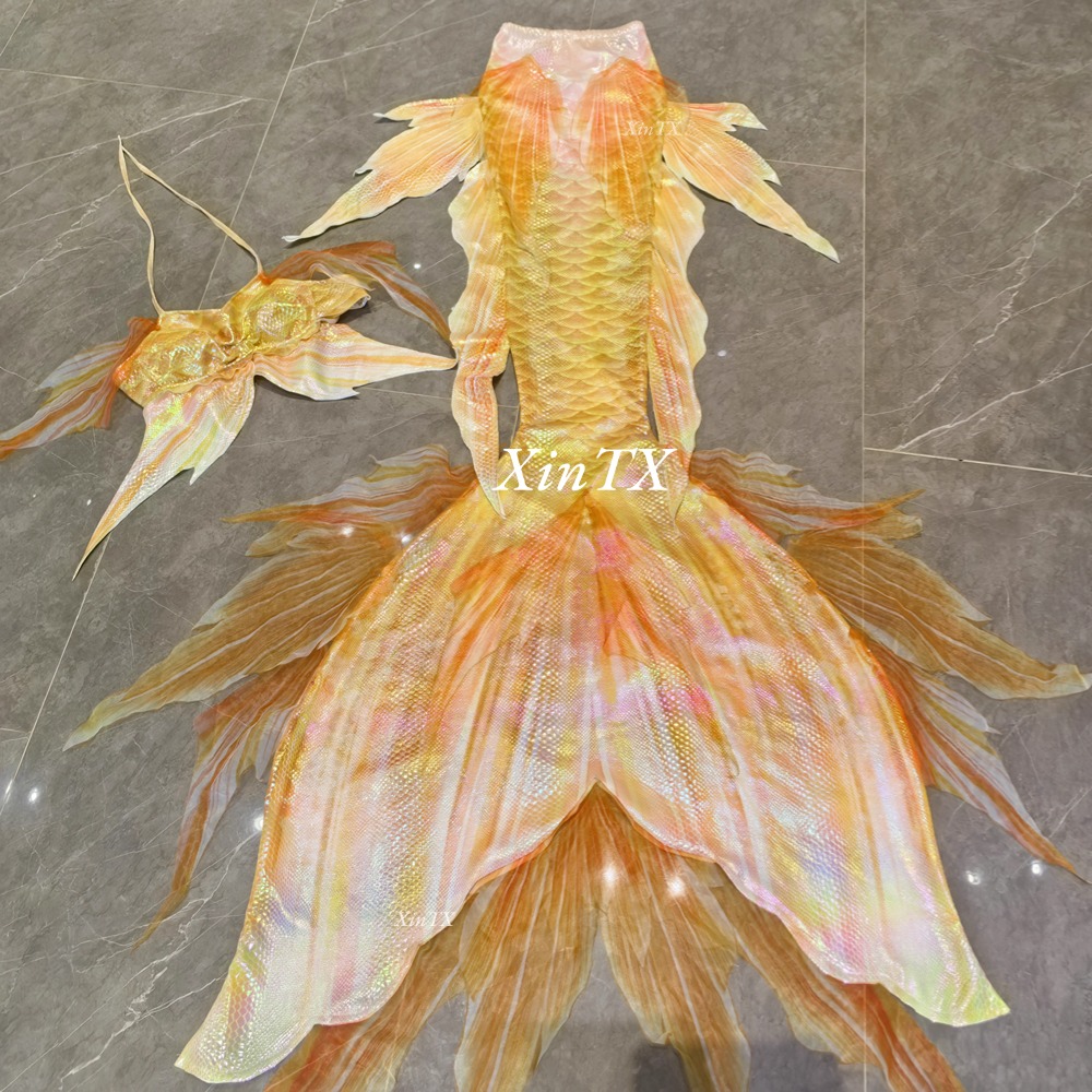 Aquarium - プロの大人の人魚の尾ホットスタンピング糸ストレッチ軽い生地女性人魚水着ハロウィンコスプレ水族館ショー