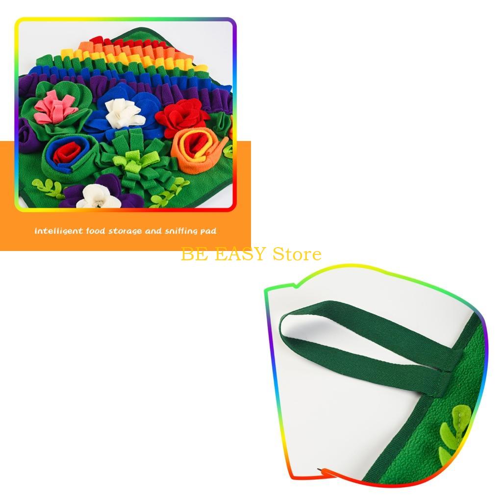 Snuffle Mat For Dogs - E28F 犬のおやつ調剤スナッフルカラフルな咀嚼パズルのおもちゃ犬用ソフトスナッフルマット