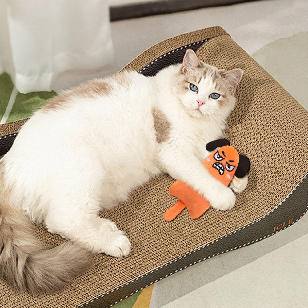 Catnip Interactive Plush Mouse - 漫画風表情の猫のおもちゃ、ぬいぐるみペット用品、内蔵キャットニップ入り、柔らかくて面白いネズミ型、犬型、インタラクティブな噛むおもちゃ、猫、子猫の遊び用
