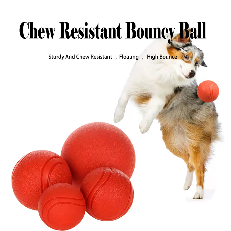 Indestructible Dog Chew Toy - 丈夫なゴム製犬用ボール、噛むおもちゃ、噛む力の強い犬用、歯のクリーニング、退屈解消、屋外でのフェッチトレーニングに最適