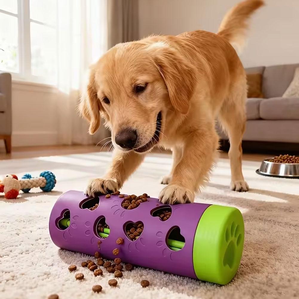 Dog Puzzle Feeder Toy - インタラクティブな取り外し可能なペット用スローフィーダー、噛みつきに強いおやつディスペンサー、犬猫用おもちゃ、屋内外で使用可能