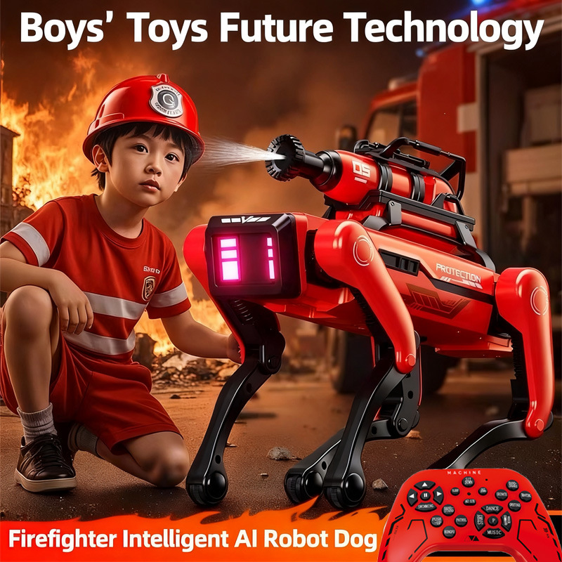 Dog Toys - AIロボット犬 知能消防ロボット犬 AI電子ペット 音声インタラクション リモコンロボット 子供のおもちゃ
