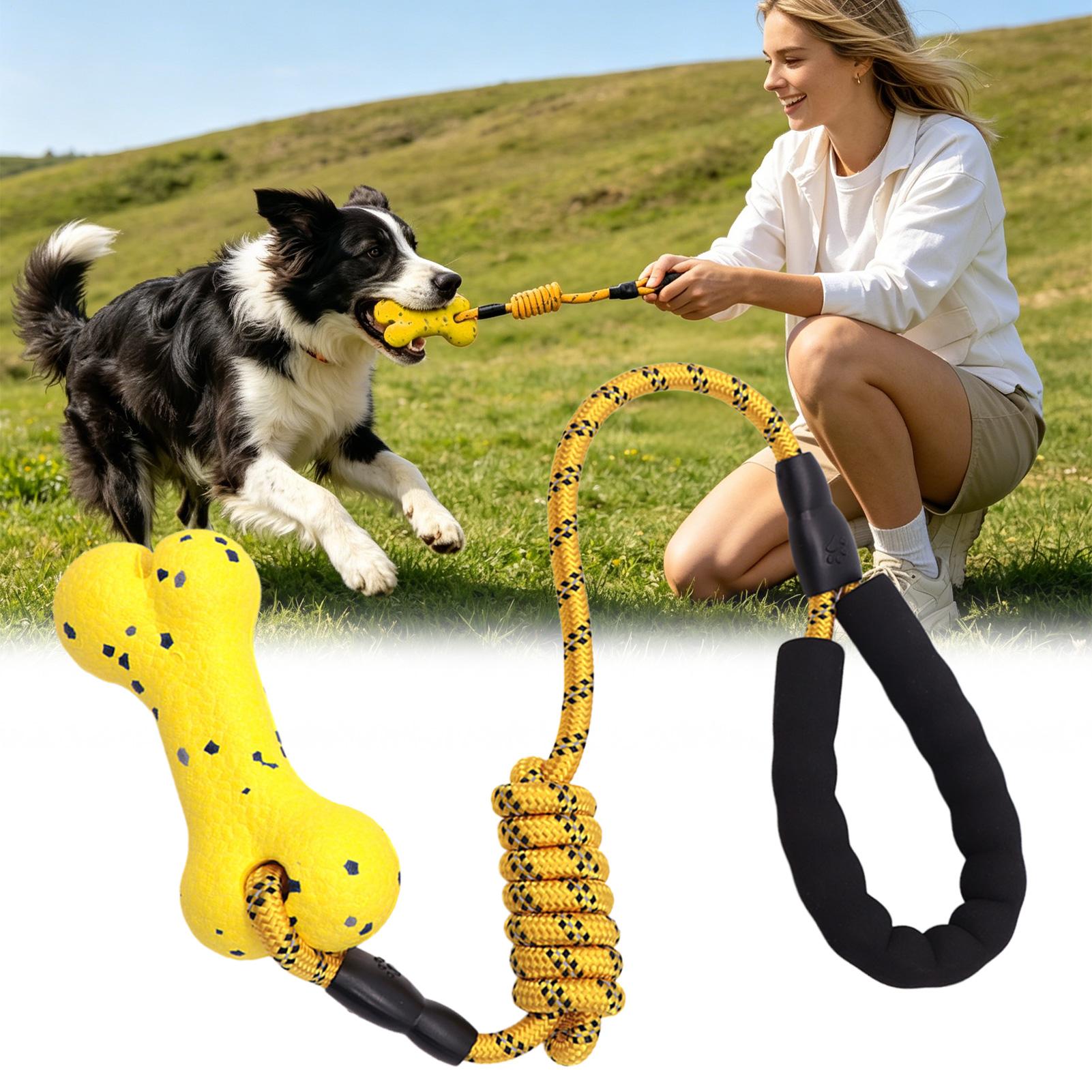 Dog Rope Toy Aggressive Chewers - 犬用ロープおもちゃ、インタラクティブな骨型ペット用品、頑丈な犬用ロープおもちゃ、小型犬、中型犬、大型犬、噛む力の強い犬用、フェッチゲーム用