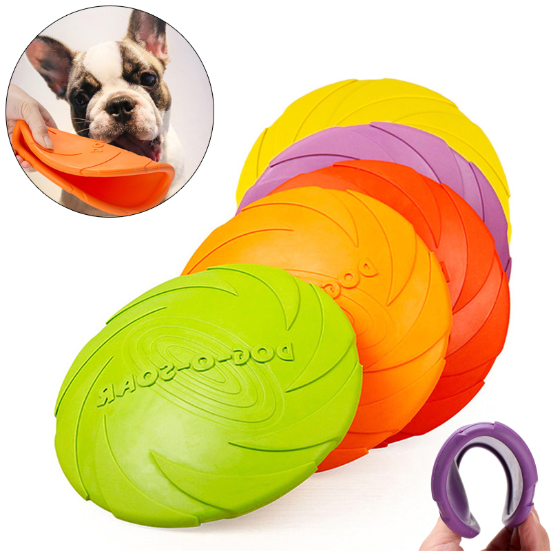 Flying Disc Dog Training Toy - TPR 大型犬トレーニングおもちゃフライングディスクディスクインタラクティブペットおもちゃ小型大型犬用ボーダーコリーラブラドールマスコタスアクセサリー
