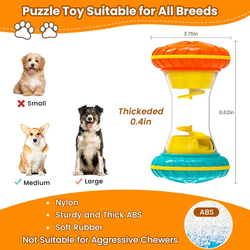 静かに回転するおやつ分配犬用おもちゃ – 調整可能なパズルレ - Rubber Treat Dispensing Dog Toy のレビューと価格