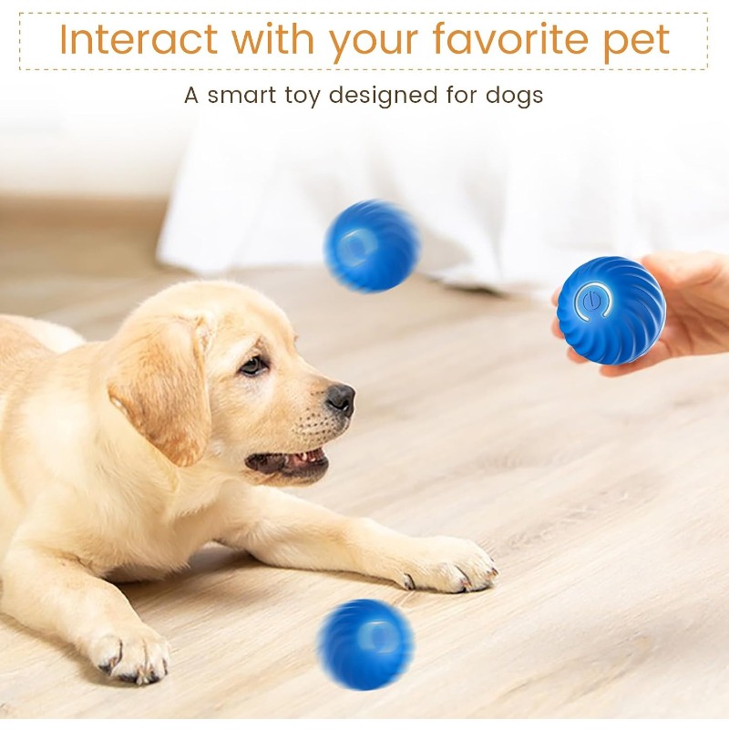 USBスマート子犬用インタラクティブ犬用噛み玩具ボール 自動 - Automatic Moving Dog Ball のレビューと価格