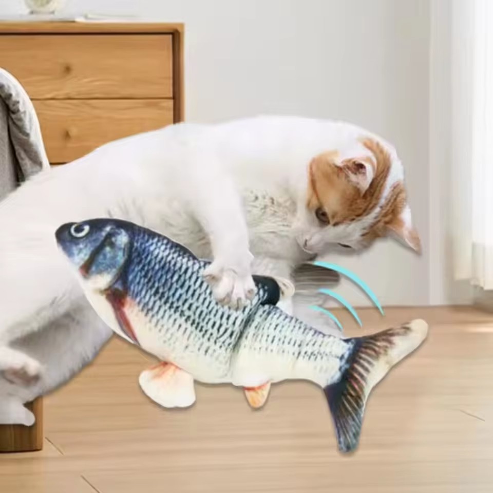 猫犬用おもちゃ魚USB充電式電動フロッピーシミュレーション魚 - Electric Floppy Fish Dog Toy のレビューと価格