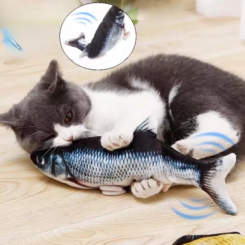 猫犬用おもちゃ魚USB充電式電動フロッピーシミュレーション魚 - Electric Floppy Fish Dog Toy のレビューと価格