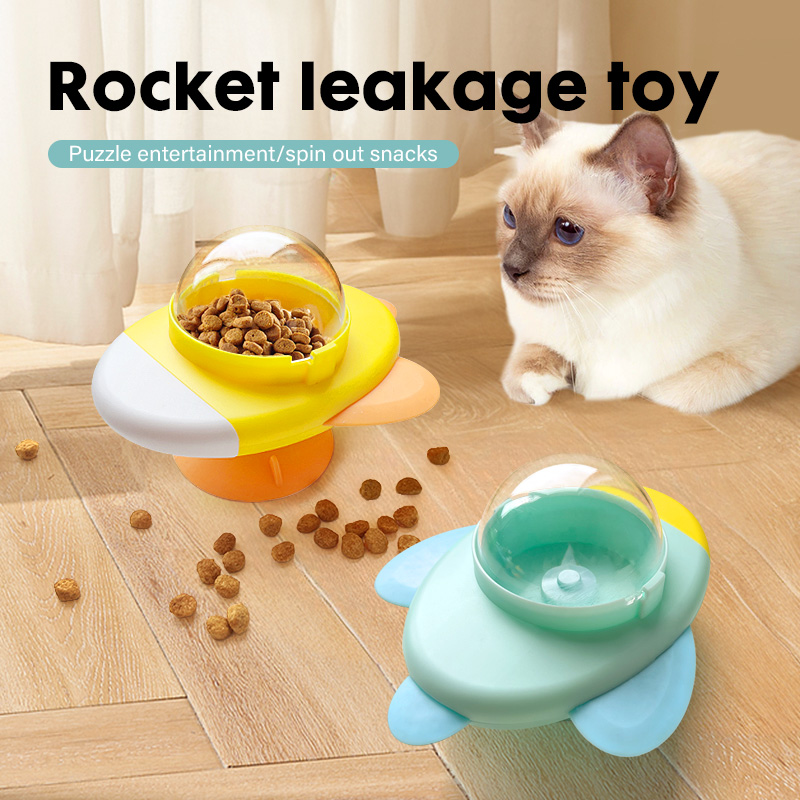 ロケット型回転式猫犬用パズルおもちゃ、インタラクティブなフー - Dog Puzzle Feeder Toy のレビューと価格