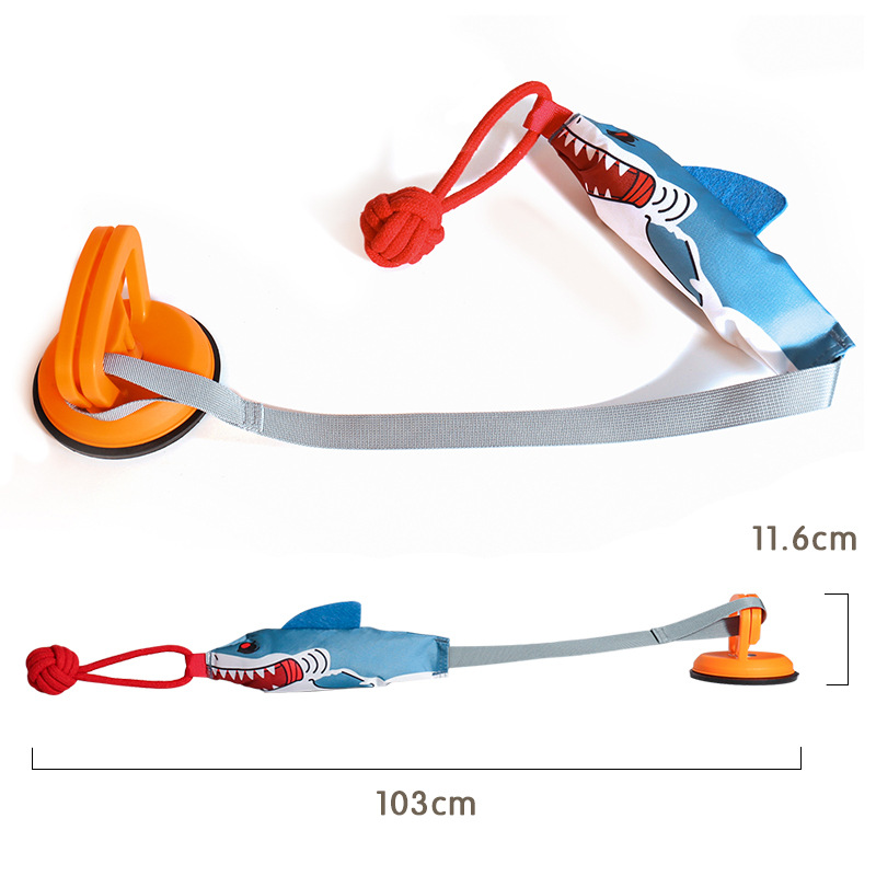 吸盤付き犬用おもちゃ、ハンズフリーで楽しく遊べる綿ロープ結び - Suction Cup Dog Tug Toy のレビューと価格