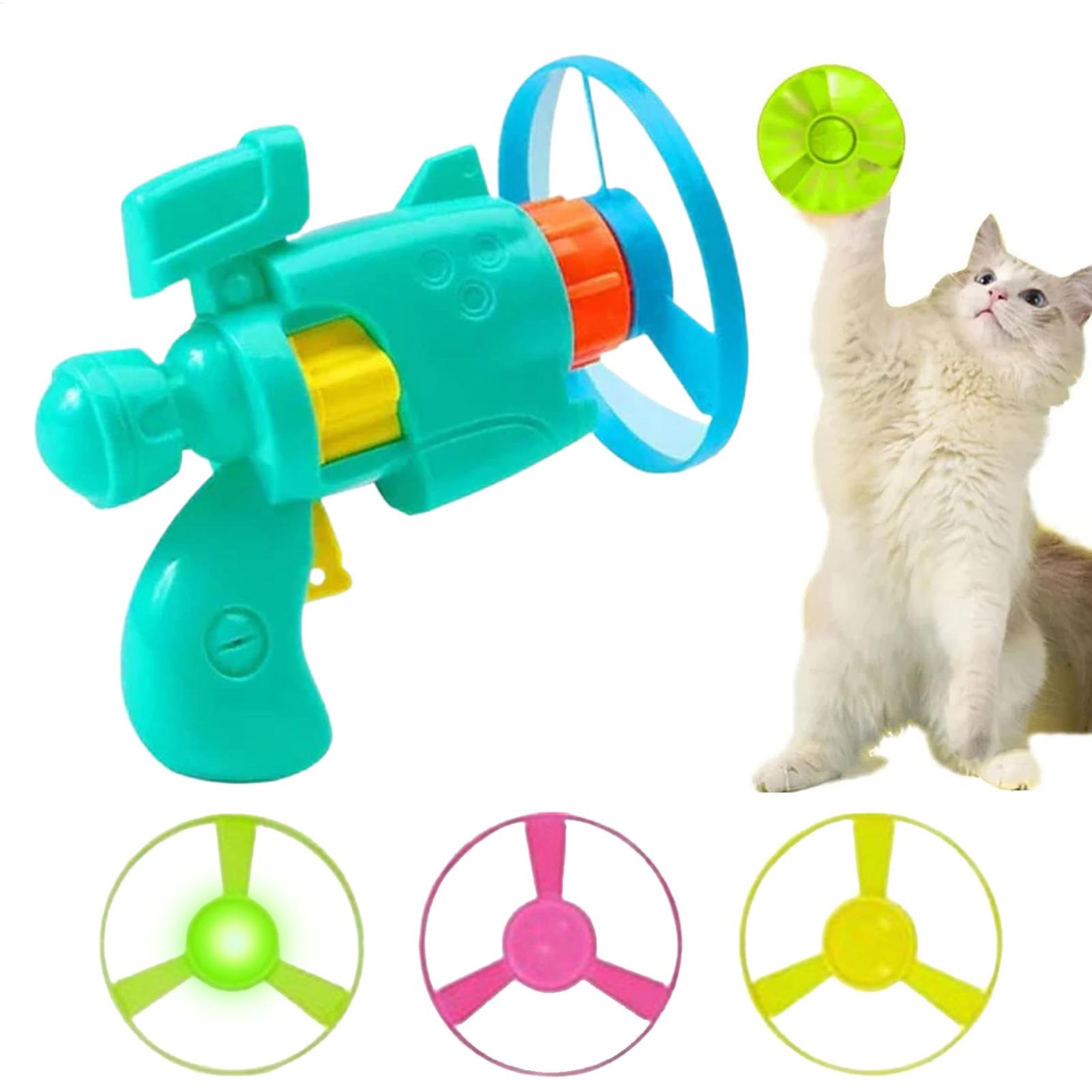 猫用インタラクティブフライングソーサーガン、光るフライングデ - Flying Disc Dog Training Toy のレビューと価格