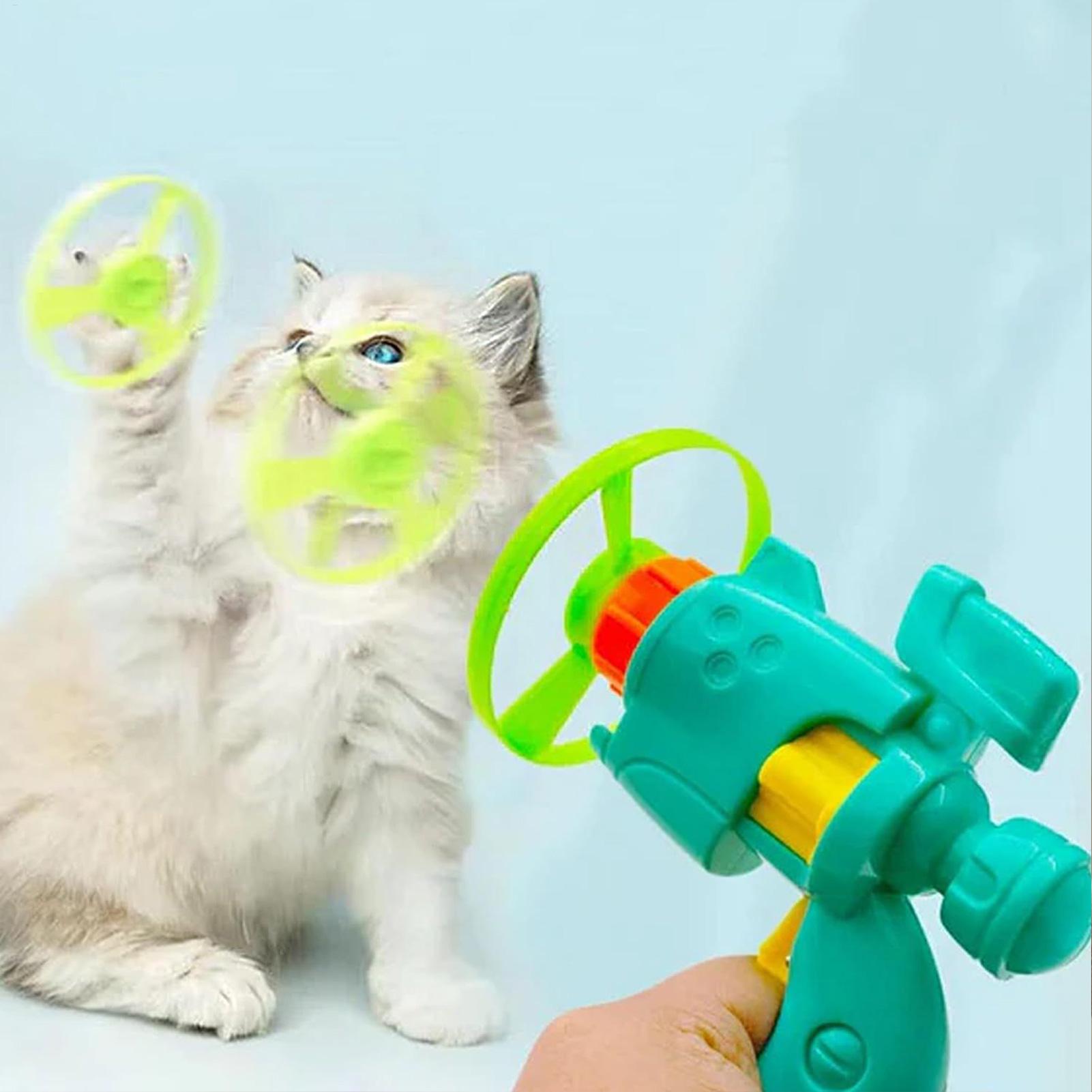 猫用インタラクティブフライングソーサーガン、光るフライングデ - Flying Disc Dog Training Toy のレビューと価格