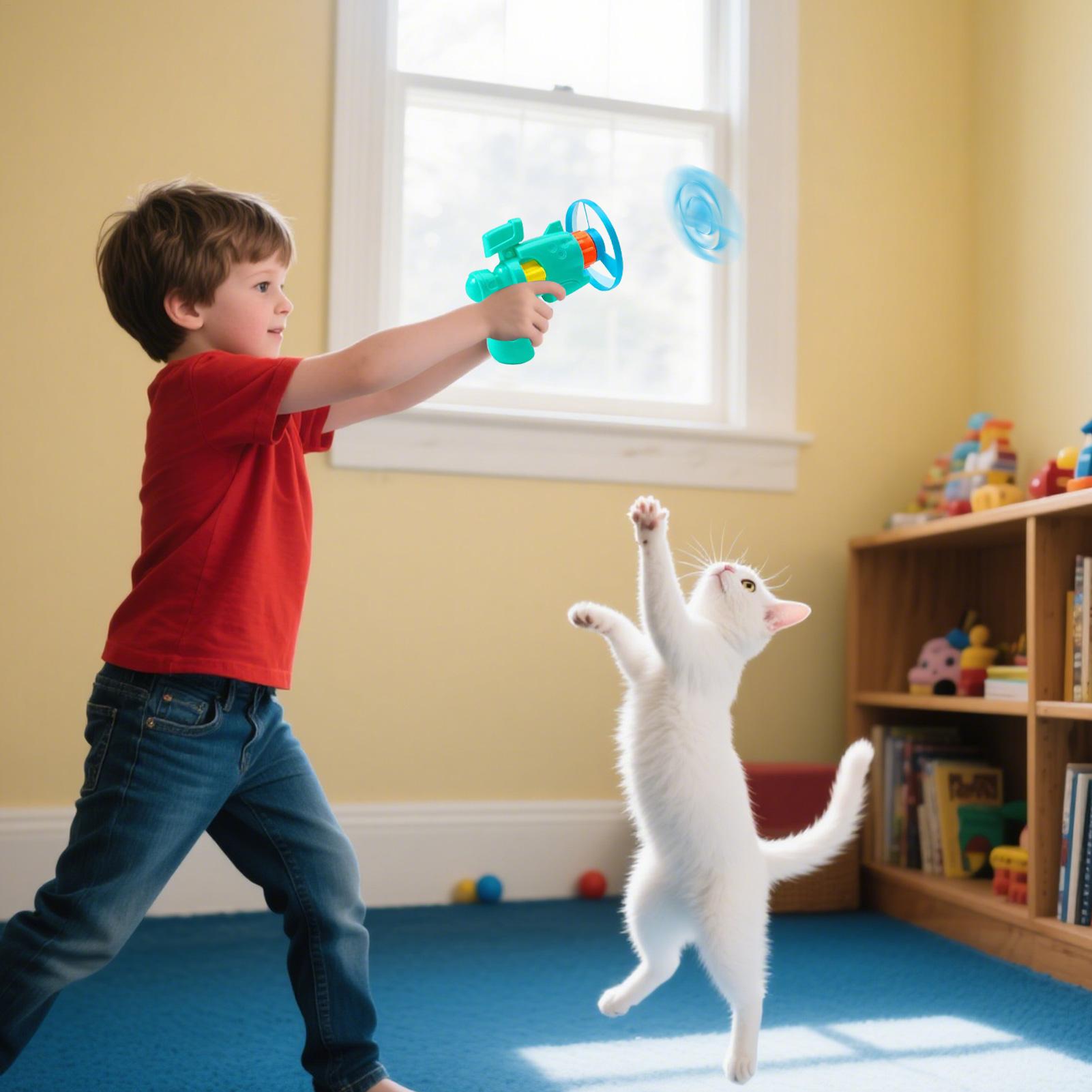 猫用インタラクティブフライングソーサーガン、光るフライングデ - Flying Disc Dog Training Toy のレビューと価格