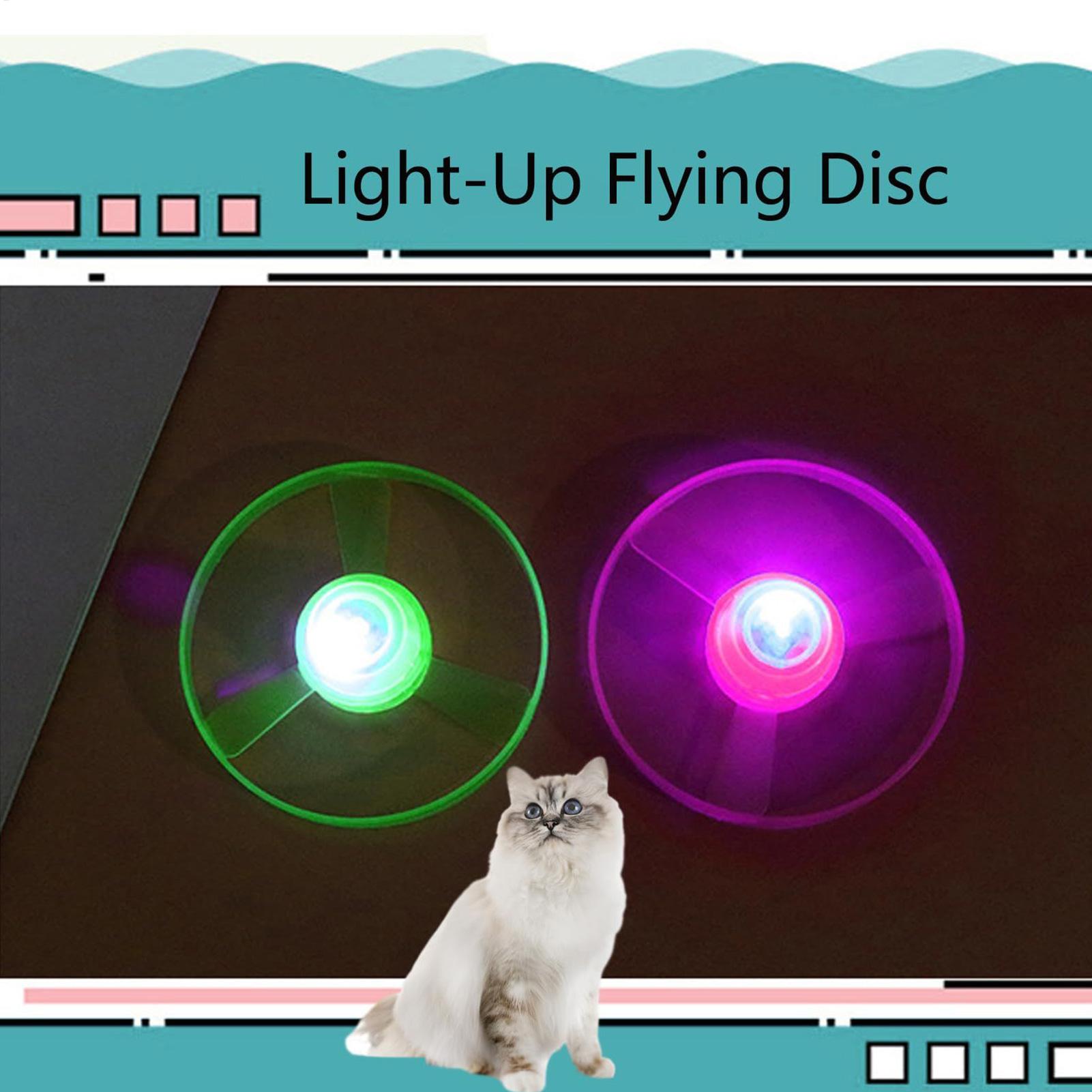 猫用インタラクティブフライングソーサーガン、光るフライングデ - Flying Disc Dog Training Toy のレビューと価格