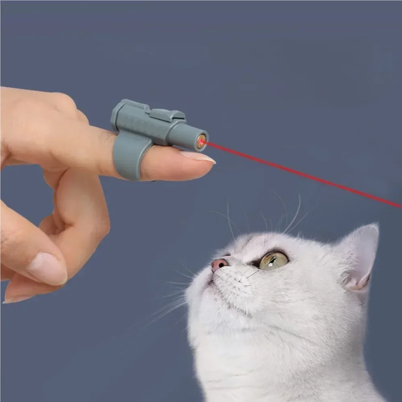 ポータブルミニレーザーキャットトイ - 指に装着できるデザイ - Laser Pointer Cat Toy Automatic のレビューと価格