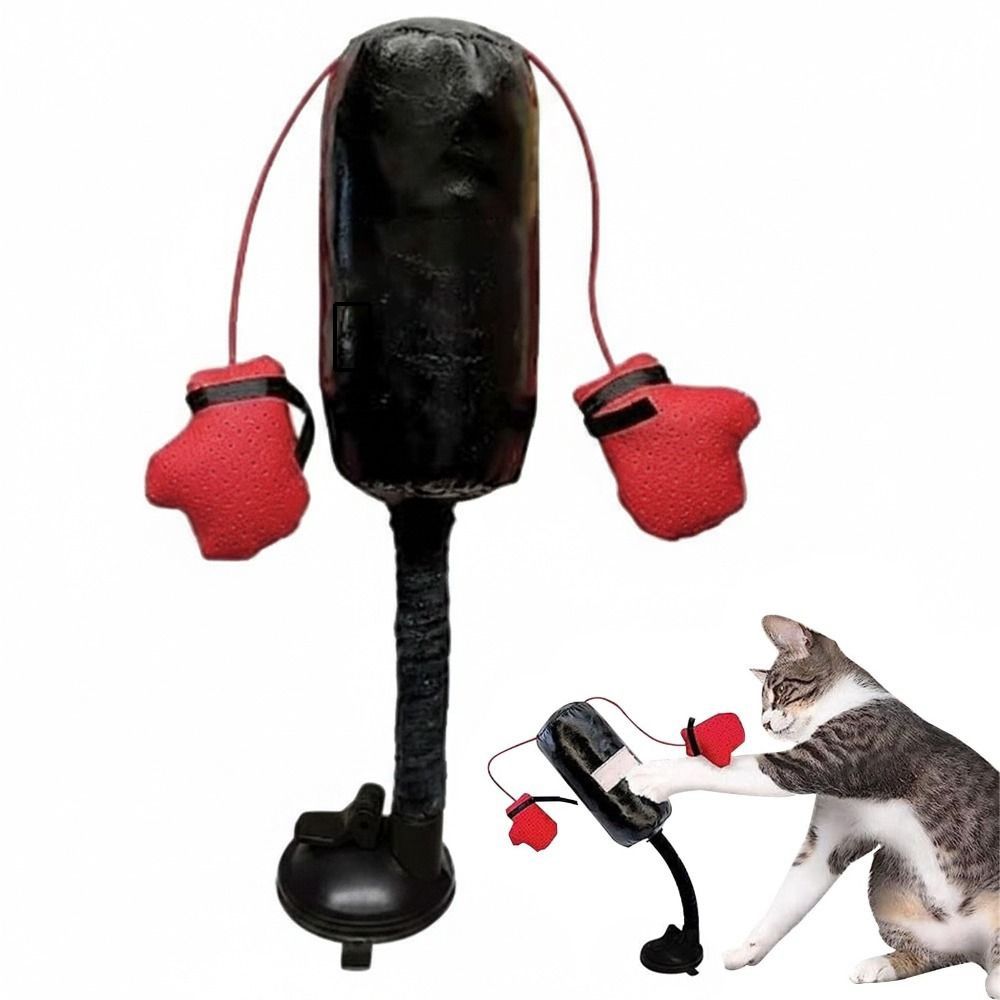 吸盤ベース付き猫用ボクシングおもちゃ 自立型スプリング式ペッ - Interactive Squeaky Plush Dog Toy のレビューと価格