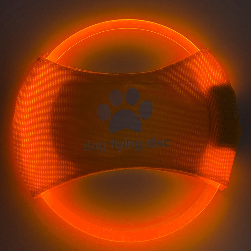 LED犬用フライングディスク、LEDライト犬用フライングペッ - Flying Disc Dog Training Toy のレビューと価格