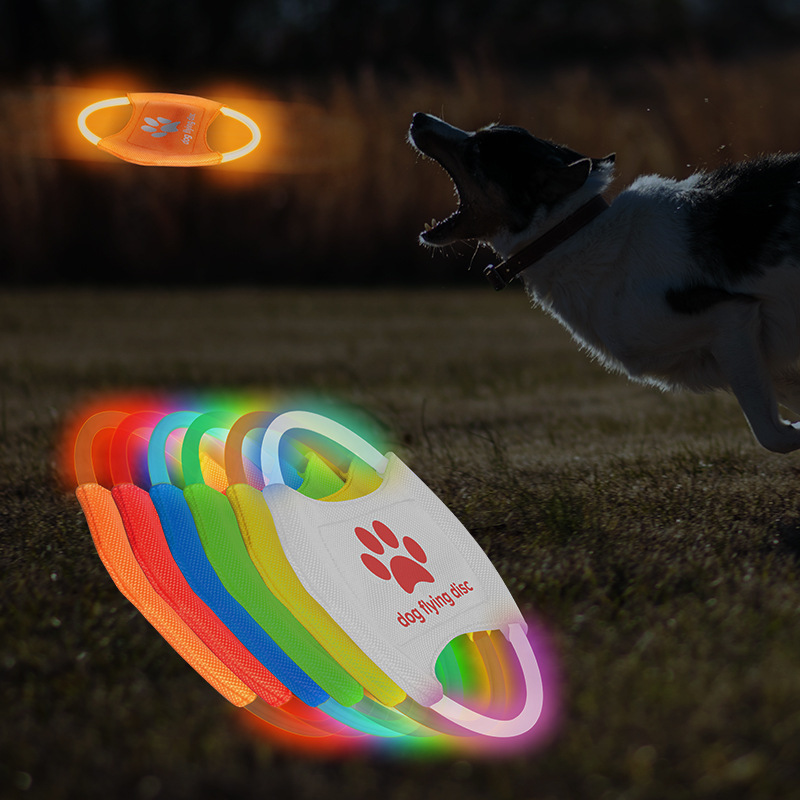 LED犬用フライングディスク、LEDライト犬用フライングペッ - Flying Disc Dog Training Toy のレビューと価格
