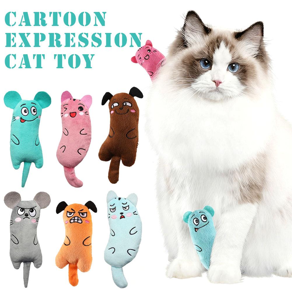 漫画風表情の猫のおもちゃ、ぬいぐるみペット用品、内蔵キャット - Catnip Interactive Plush Mouse のレビューと価格