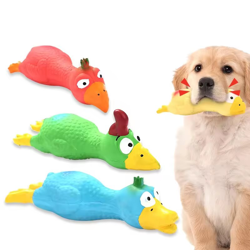 かわいい犬のきしむおもちゃ ラテックス 鶏の形 耐久性のある - Interactive Squeaky Plush Dog Toy のレビューと価格