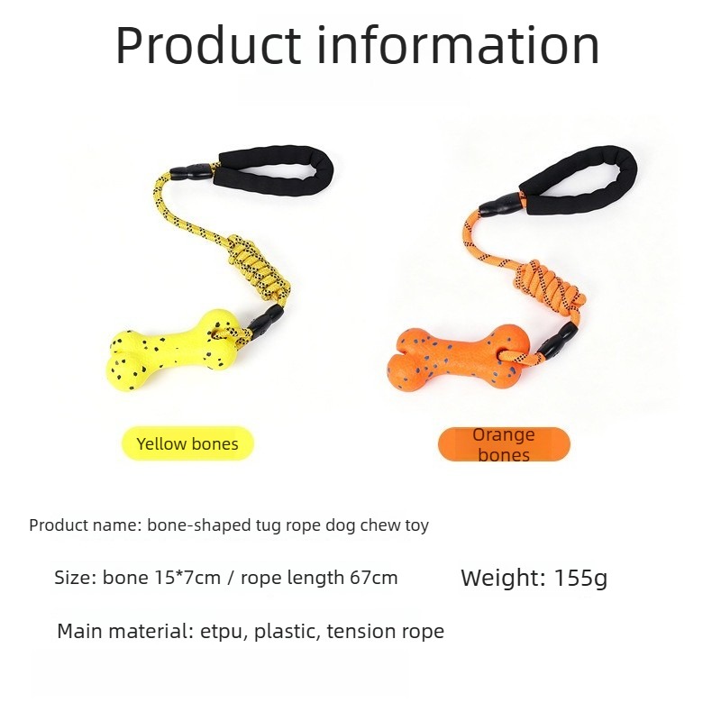 頑丈な犬用ロープおもちゃ、ETPU骨付き、破損防止、歯磨き、 - Dog Rope Toy Aggressive Chewers のレビューと価格