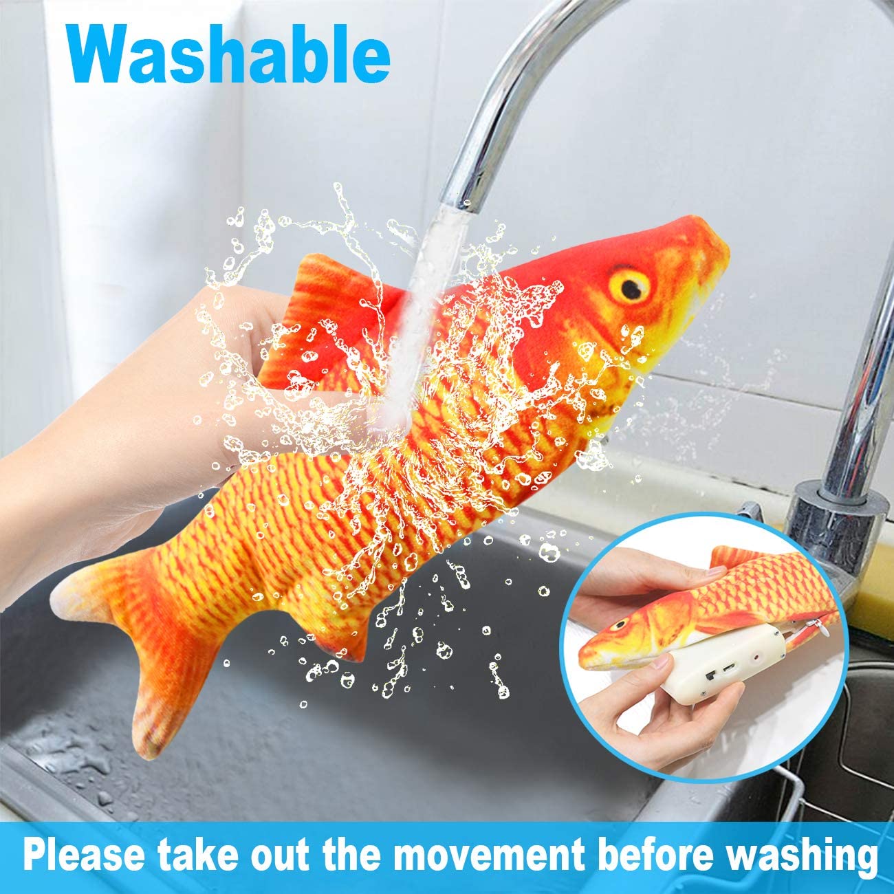 猫用おもちゃ 魚型 USB充電式 電動インタラクティブおもち - Electric Floppy Fish Dog Toy のレビューと価格