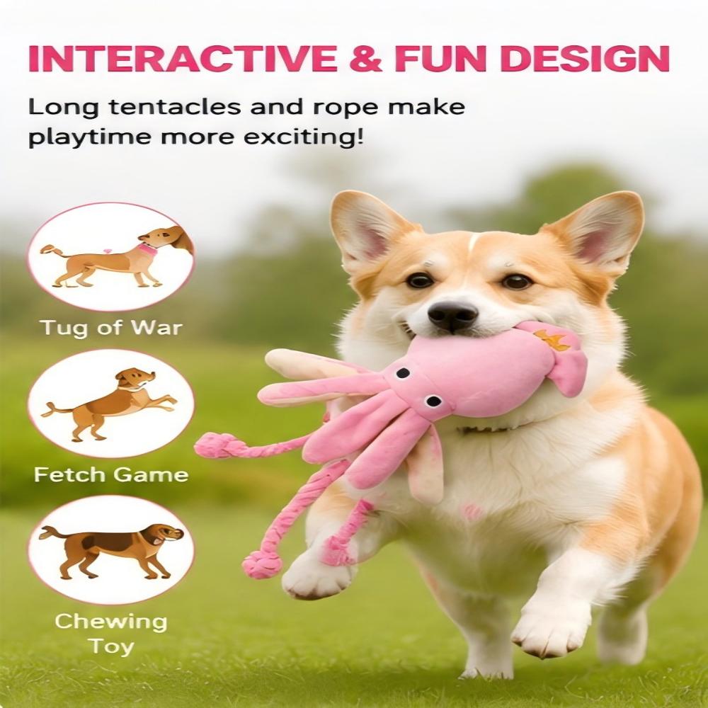 巨大なぬいぐるみタコ型犬用噛み玩具、耐久性のある綿ロープの脚 - Dog Rope Toy Aggressive Chewers のレビューと価格
