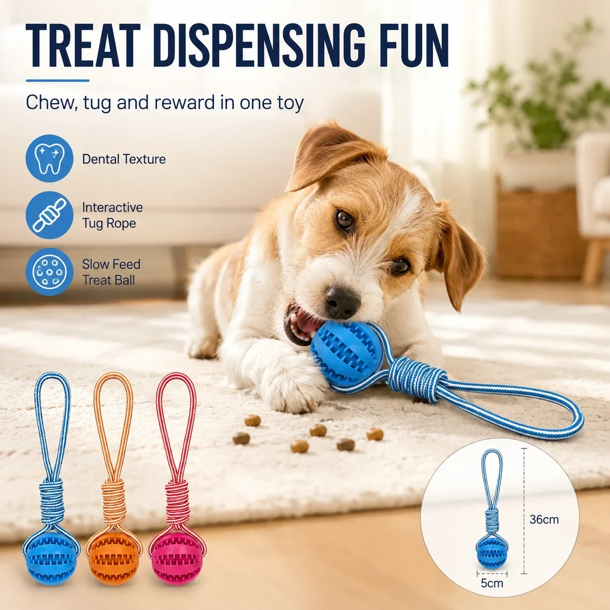 漏れやすいゴム製犬用ボールおもちゃ、歯磨き用インタラクティブ - Rubber Treat Dispensing Dog Toy のレビューと価格