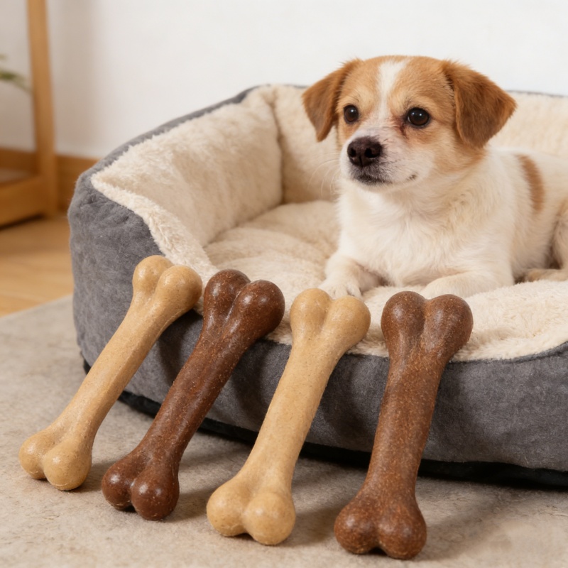 犬用耐久性のある牛肉風味の噛むおもちゃ、骨型犬用インタラクテ - Teeth Cleaning Dog Chew Bone のレビューと価格