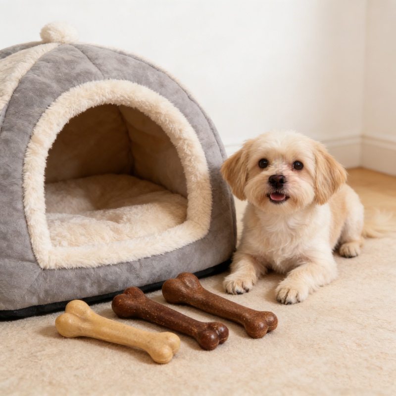 犬用耐久性のある牛肉風味の噛むおもちゃ、骨型犬用インタラクテ - Teeth Cleaning Dog Chew Bone のレビューと価格