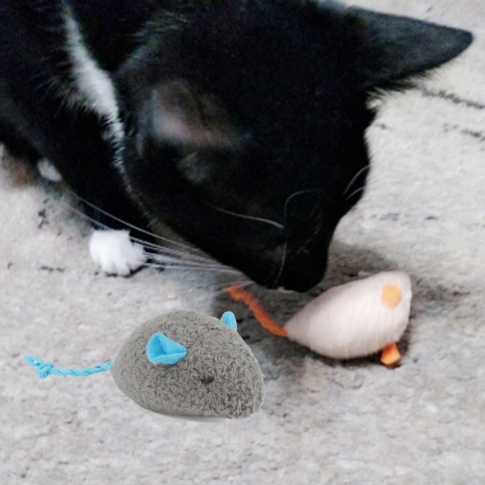 2 個面白いぬいぐるみソフトインタラクティブ猫トレーニングお - Catnip Interactive Plush Mouse のレビューと価格