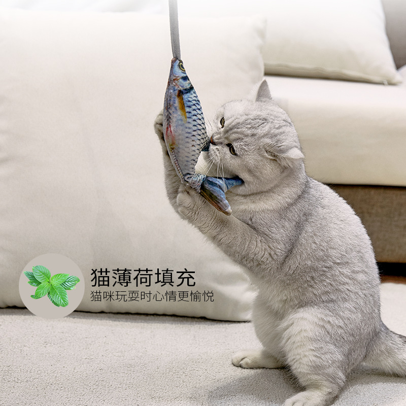面白い電動動く魚猫用おもちゃ、インタラクティブなフロッピーフ - Electric Floppy Fish Dog Toy のレビューと価格